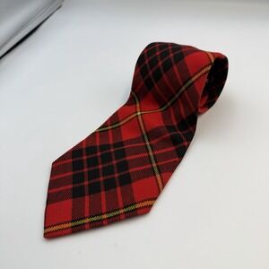 Vintage Lochcarron Leslie Tartan Red Plaid: 100% Wool Made In Scotland